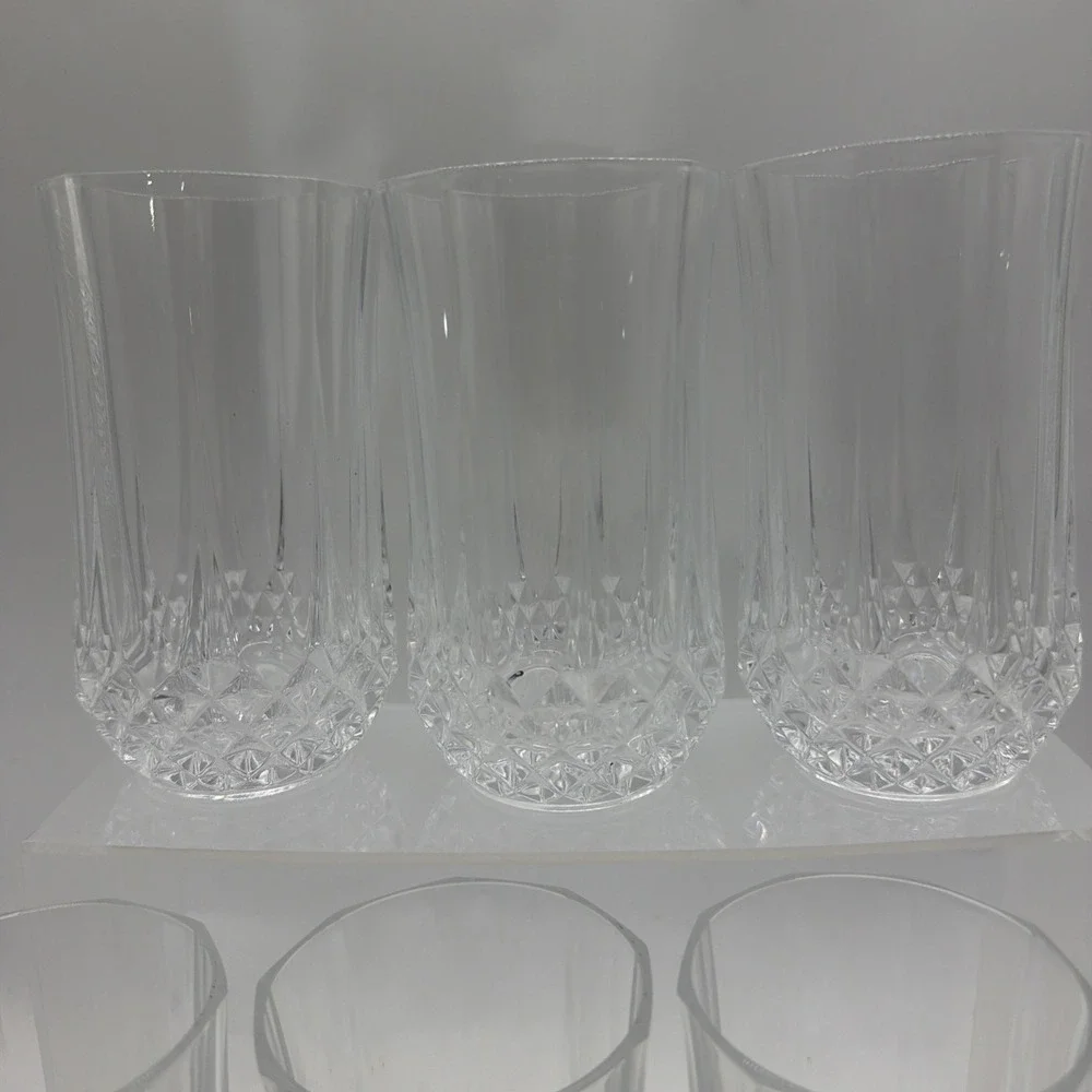(8)‎ Vtg Cristal D'Arques Longchamp Crystal Iced Tea Glass Tumblers 5.25